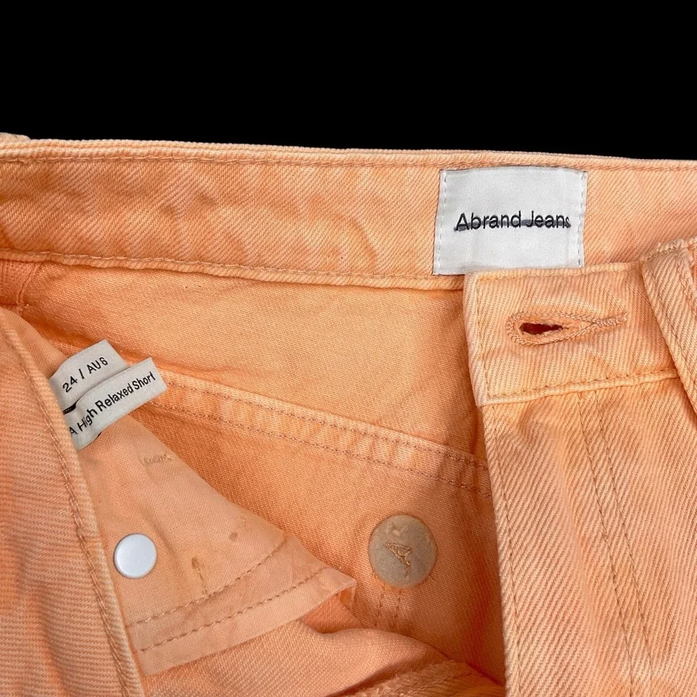 Revolve Abrand Shorts Women 24 Cut Off High Rise Orange Relaxed Short A31S02 New - Picture 4 of 6